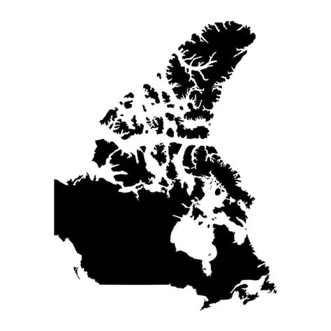 Canad Mapa Negro Sobre Fondo Blanco Vector Premium