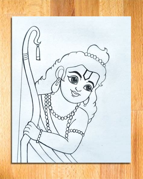 Beautiful Lord Ram Ji Drawing Step By Step Shri Ram Sketch Pencil