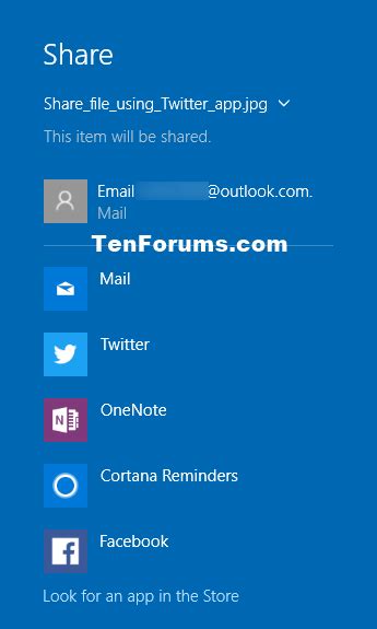 Share Files using an App in Windows 10 - Windows 10 Tutorials