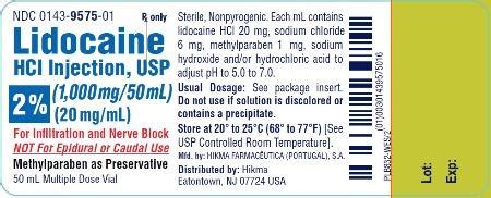 Rx Item Lidocaine Hcl 2 1000MG Each 50 ML Multi Dose Vial