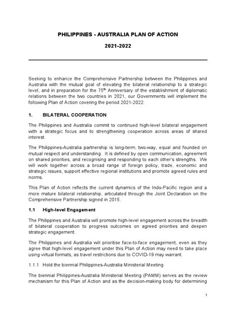 philippines australia plan  action