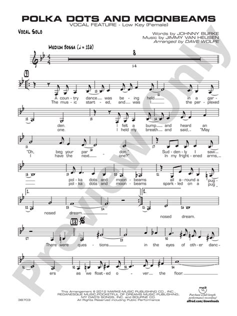 Polkadots And Moonbeams Vocal Solo Vocal Solo Part Digital Sheet Music Download