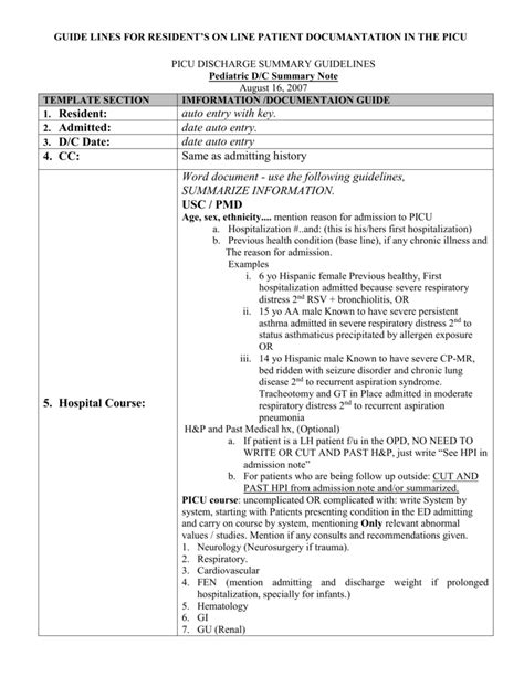 Nursing Discharge Note Sample Pdf Template