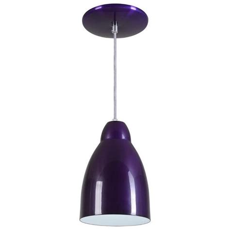 Pendente Bala Luminária Lustre Alumínio Roxo Verniz Rei Da Iluminação