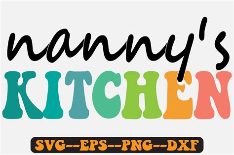 Nannys Kitchen Groovy Retro Svg Design Graphic By Fallensvgworld