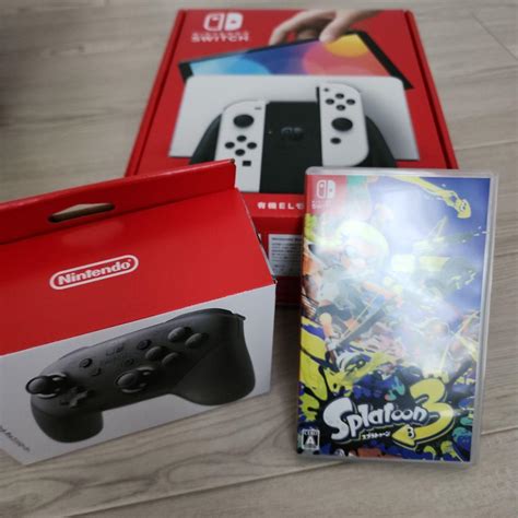 新到着 新品 任天堂スイッチ本体有機elモデル 純正プロコン スプラトゥーン3モデル Asakusasubjp