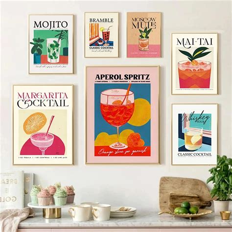 Affiches et impressions de dessin animé rétro jus de fruits Mojito