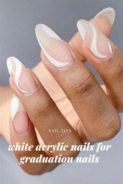 35 Best Trend Of White Acrylic Nails For Graduation Nails