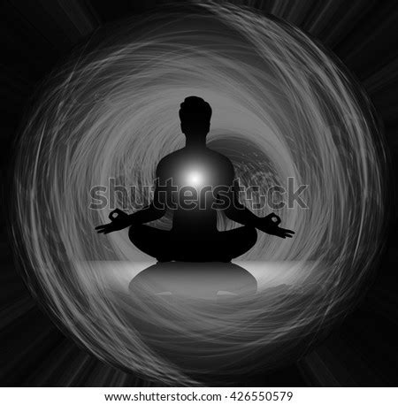 man meditate dark black abstract background yoga ray beam buddhist