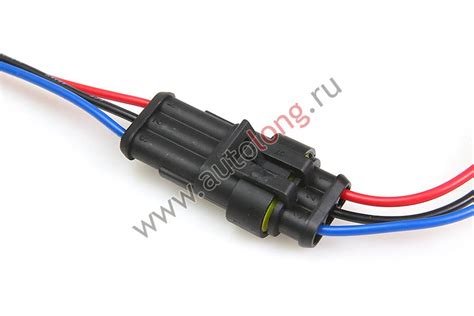 Разъем габарита с проводами AMP (Овальный 3-х контактный) Розетка и ...
