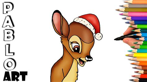 How To Draw 🎅 Bambi From Disney S For Christmas Learn To Draw Step By Step Youtube