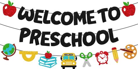 Amazon.com: Welcome to Preschool Banner First Day of Preschool ...