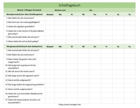 Schlaftagebuch Zum Protokollieren Ihres Schlafs