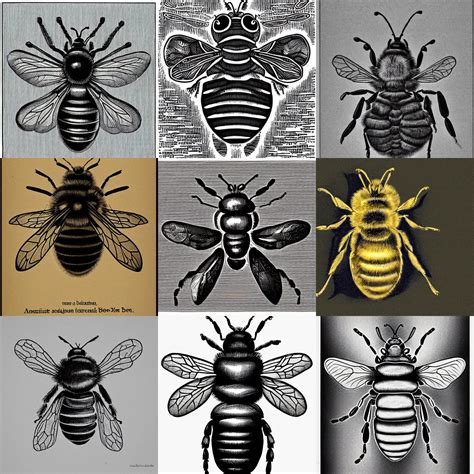 A Classical Anatomical Illustration Of A Bee From Stable Diffusion