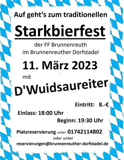 Starkbierfest Der FF Brunnenreuth Freiwillige Feuerwehr Brunnenreuth