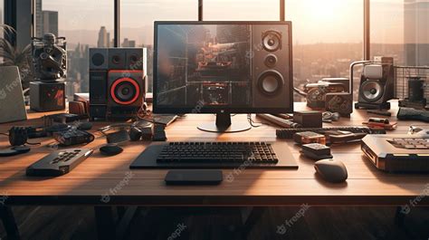 Premium AI Image | Computer Accessories and Peripherals Showcase