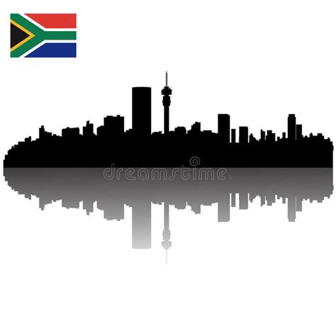 Johannesburg silhouette skyline. Detailed Johannesburg silhouette ...