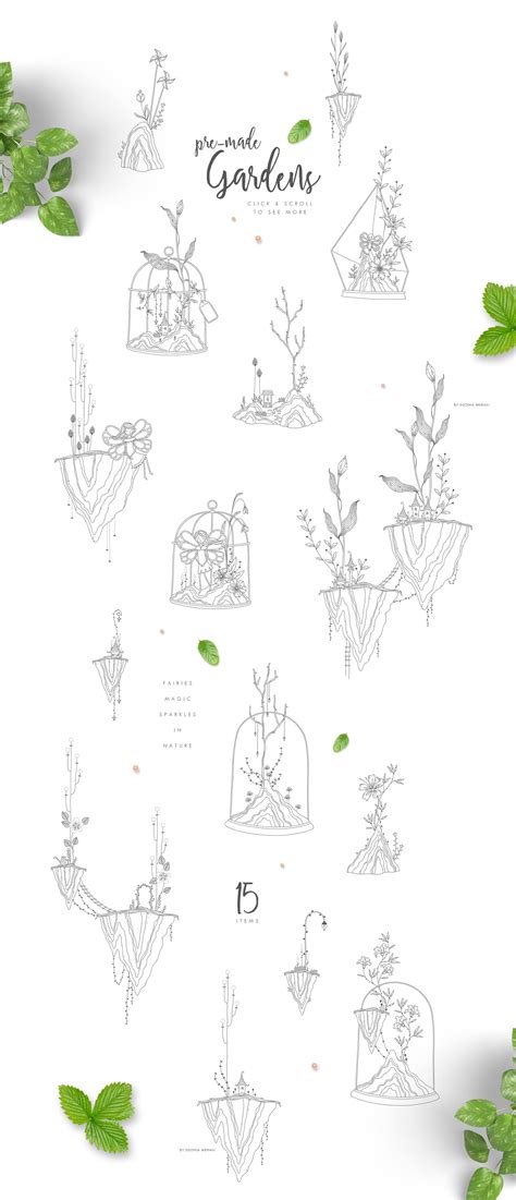 Fairy Garden 2 - Spring Illustration - Design Cuts