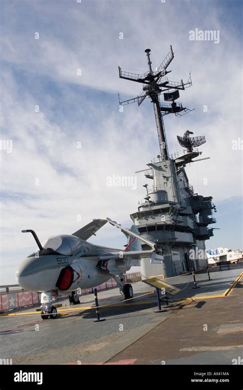 US Navy Aircraft Carrier USS Lexington Now A Floating Museum Moored In