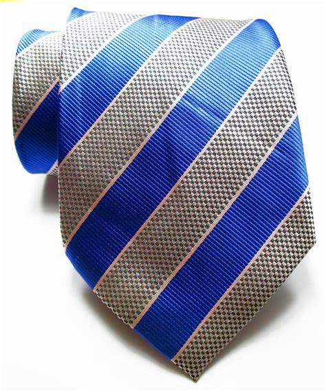 New Classic Striped Blue Black Pink White Jacquard Woven Silk Men S Tie