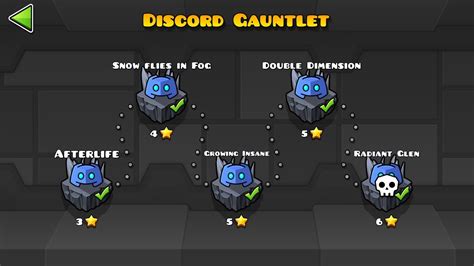 Discord Gauntlet Complete All Coins Geometry Dash Youtube