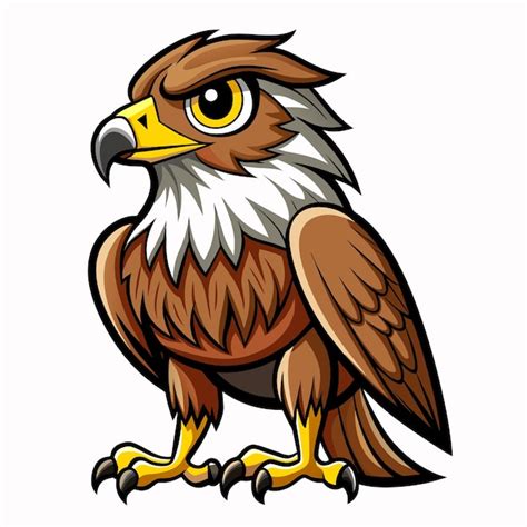 Premium Vector Adorable Hawk Bird Cartoon Vector For Kids