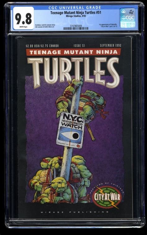 Teenage Mutant Ninja Turtles Cgc Nm M White Pages St Gabrielle