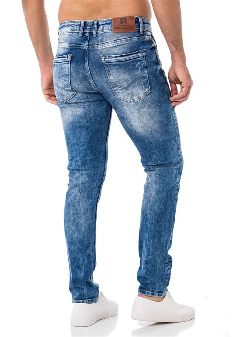 Redbridge Herren Jeans Hose Slim Fit R Hrenjeans Denim Helle Waschung