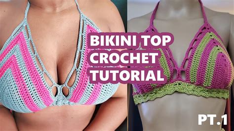 EASY BEGINNER BIKINI TOP CROCHET TUTORIAL Size SMALL TO LARGE YouTube