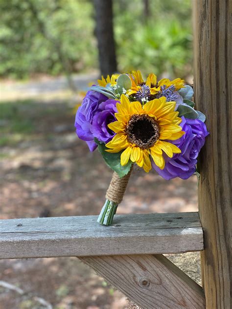 Sunflower Bouquet Purple Sunflower Bouquet Sunflower and | Etsy