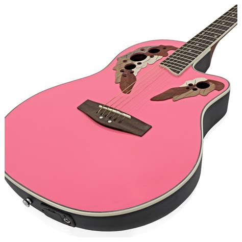 Disc Deluxe Roundback Electro Acoustic Guitar By Gear4music Pink At Gear4music