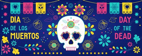 Day Of The Dead Dia De Los Muertos Background Banner Greeting Card