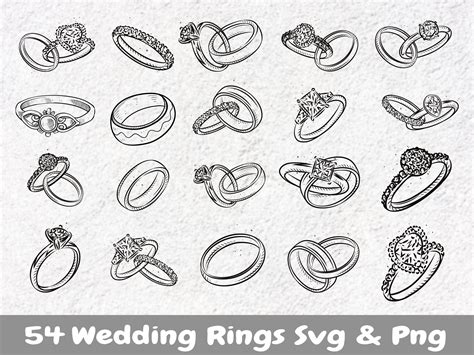 Wedding Ring Svg 54 Ring Svg For Wedding Design Diamond Etsy