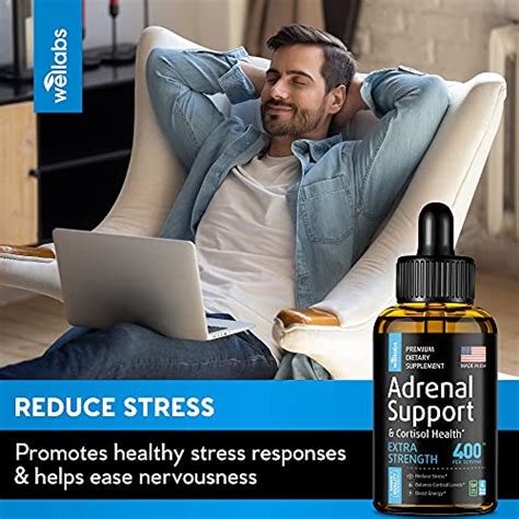 Adrenal Support Supplement Thyroid Health And Cortisol Manager Liquid Vegan Formula Made In