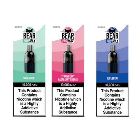 Bear Pro Max 10000 Puffs Bar Series Includes 3x Nic Salts 20mg