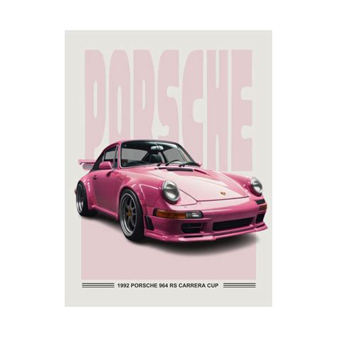 Pink Porsche Poster Car Poster Porsche Print Porsche 911 Pink Wall Art