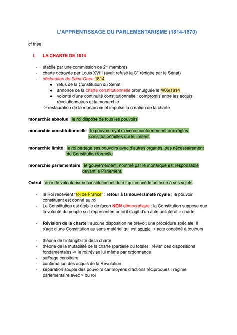 S6 Apprentissage Du Parlementarisme LAPPRENTISSAGE DU