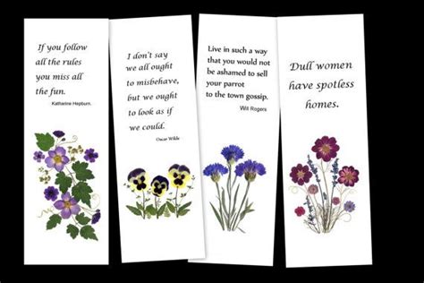 Set of 4 pressed flower bookmarks Quotes to by VTPressedFlowers, $12.00 ...