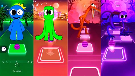 Tiles Hop Rainbow Friends Blue Vs Green Vs Purple Vs Orange Youtube