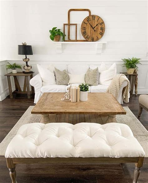 White Farmhouse Shiplap Walls Living Room Soul Lane