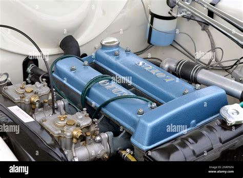 Lotus Twin Cam Engine And Twin Weber Carburettors Stock Photo Alamy