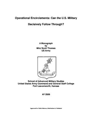 Fillable Online Usacac Army Operational Encirclements Can The U S