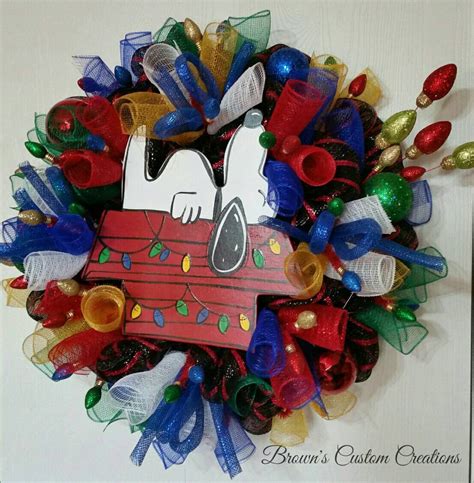 Snoopy Christmas Wreath Charlie Brown Wreath Peanuts Wreath