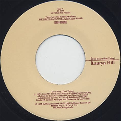 Lauryn Hill Doo Wop That Thing C W Lost Ones Remix 7inch Ruff