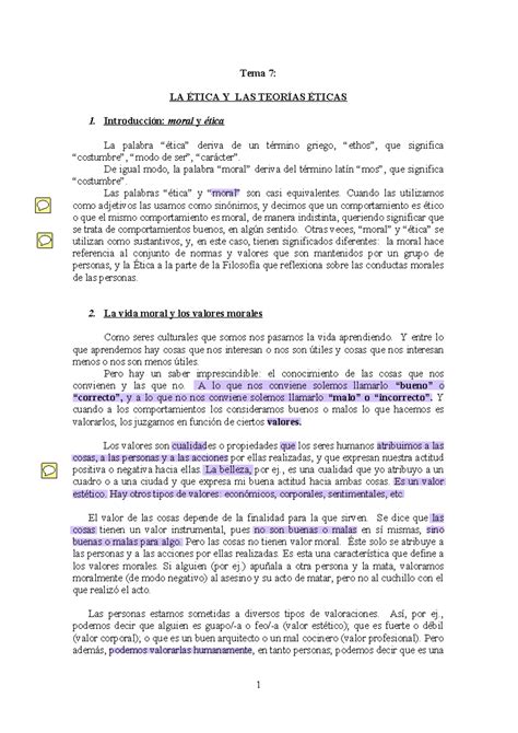 Tema 7 La ética Y Las Teorías éticas Tema 7 La Ética Y Las TeorÍas