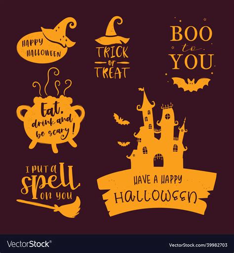 Cute hand written halloween sayings fun lettering Vector Image