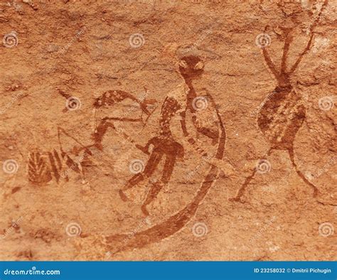 Rock Paintings of Tassili N Ajjer, Algeria Stock Photo - Image of ...