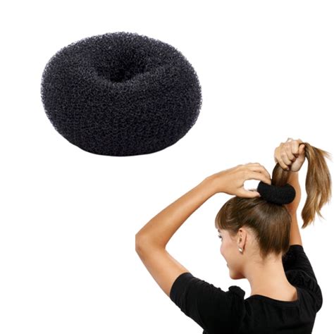 Kit Rosquinha Esponja Para Coque Acessorio Mulheres P Cabelo Preto