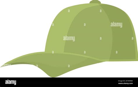 Green Baseball Cap Icon Cartoon Vector Hat Template Snap Fashion