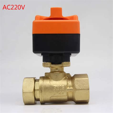 Fittings Brass Ball Valve Ac220v Dn40 1 12 Inch 2 Way 3 Wire Brass Electric Motorized Ball